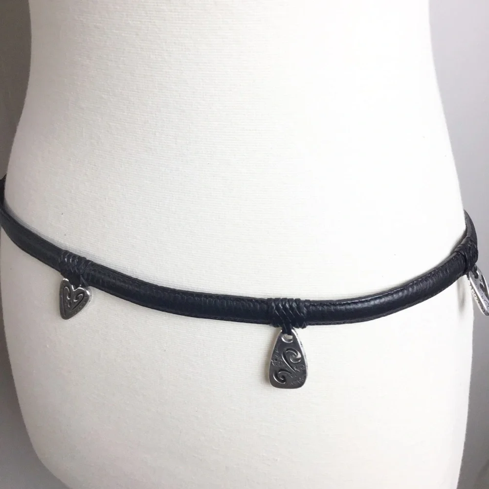 Vintage Brighton Leather & Black Silver Belt New Size S